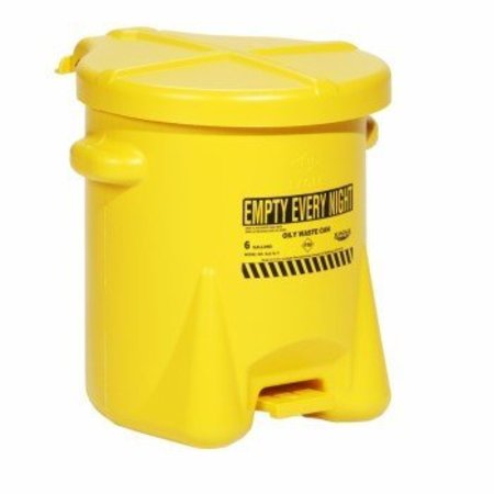 EAGLE Poly Self-Closing Oily Waste Can Yellow 16.5" L x 13.5" W x 16" H CAN525-YW